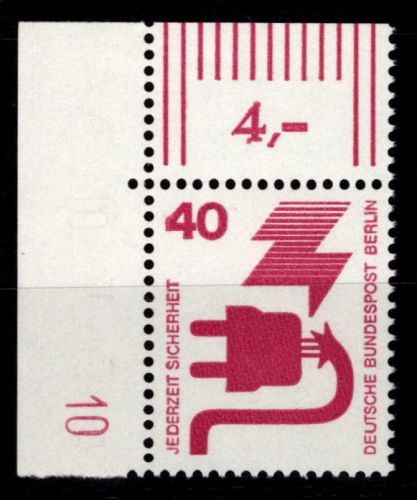 Berlin 407 DZ postfrisch Ecke mit Druckerzeichen 10 neben Feld 1 unten #NE254