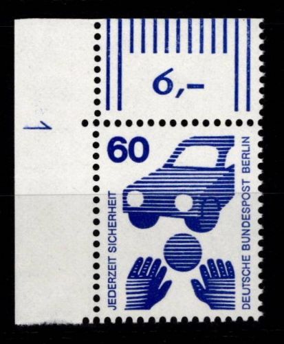 Berlin 409 DZ postfrisch Ecke mit Druckerzeichen 1 neben Feld 1 oben #NE258