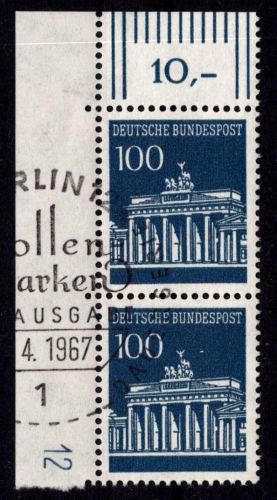 Bund 510 DZ gestempelt ER-Paar mit ESSt Druckerzeichen 12 neben Feld 11 #NE272