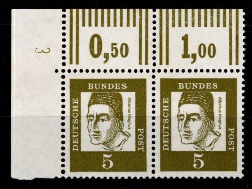 Bund 347x DZ postfrisch ER-Paar mit Druckerzeichen 3 links oben #NE278
