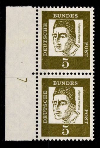 Bund 347y DZ postfrisch Rand-Paar links mit Druckerzeichen 7 #NE297