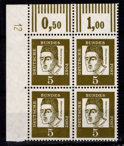 Bund 347y DZ postfrisch ER-Vbl. links oben mit Druckerzeichen 12 oben #NE299