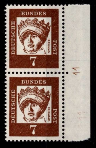 Bund 348y DZ postfrisch Rand-Paar rechts mit Druckerzeichen 11 mittig #NE304