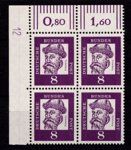 Bund 349y DZ postfrisch ER-Vbl. mit Druckerzeichen 12 neben Feld 1 oben #NE309