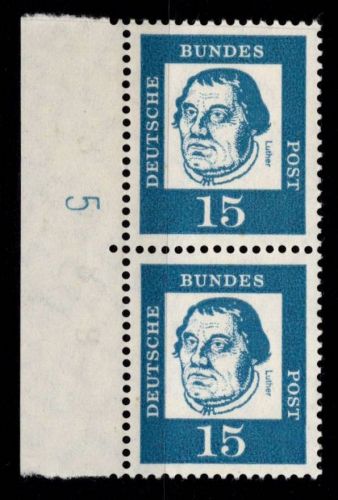 Bund 351y DZ postfrisch Rand-Paar links mit Druckerzeichen 5 #NE318