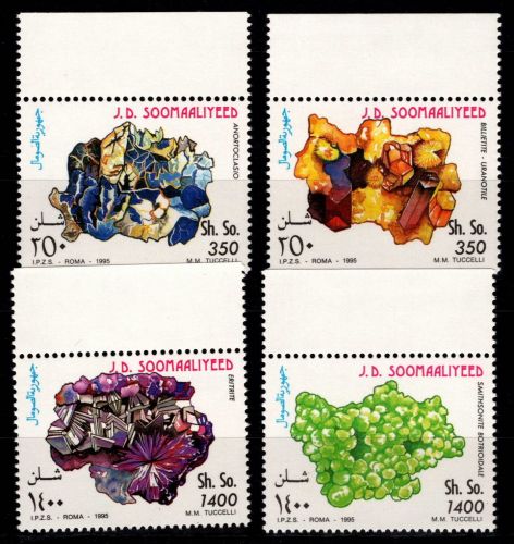 Somalia 555-558 Oberrand postfrisch Mineralien #OD864