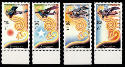 Somalia 906-909 Unterrand postfrisch Transcontinental-Flüge #OD892