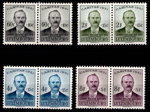 Luxemburg 484-487 postfrisch als waag. Paare #OD927