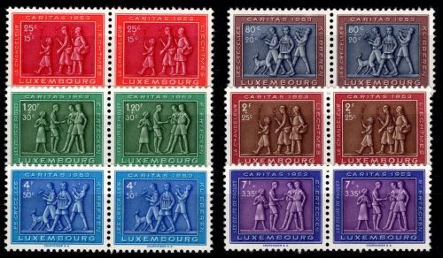 Luxemburg 517-522 postfrisch als waag. Paare #OD933