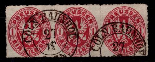 Preußen 16 b gestempelt als 3er Streifen #OJ734
