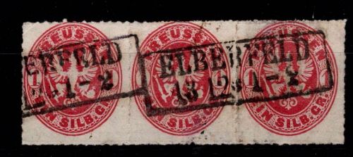 Preußen 16 b gestempelt als 3er Streifen #OJ735