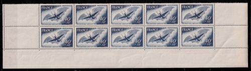 Frankreich 811 postfrisch als 10er Bogenteil, Flugzeuge #OD986
