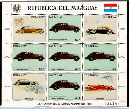 Paraguay 3993 postfrisch Kleinbogen / Auto #NN963