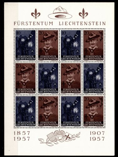 Liechtenstein 360-361 postfrisch als ZD-Bogen, Pfadfinder #OD620