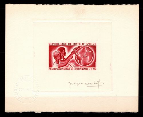 Elfenbeinküste 222 Epreuve d` Artiste, rot #OD716
