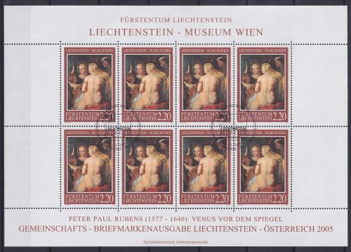 Liechtenstein 1374 gestempelt mit ESST, als Kleinbogen, Kunst #OD651