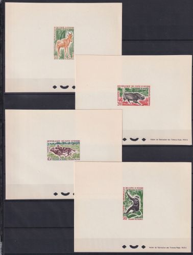 Elfenbeinküste 251-254 Wildtiere, Epreuve de Luxe #OD670