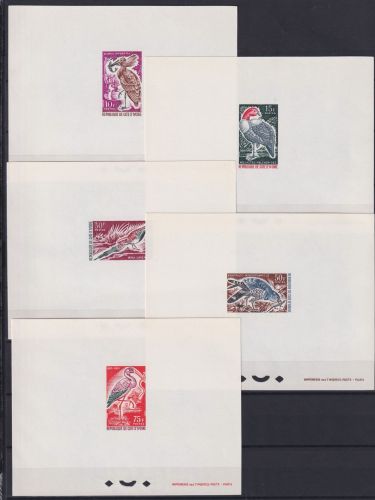 Elfenbeinküste 286-290 Vögel, Epreuve de Luxe #OD671