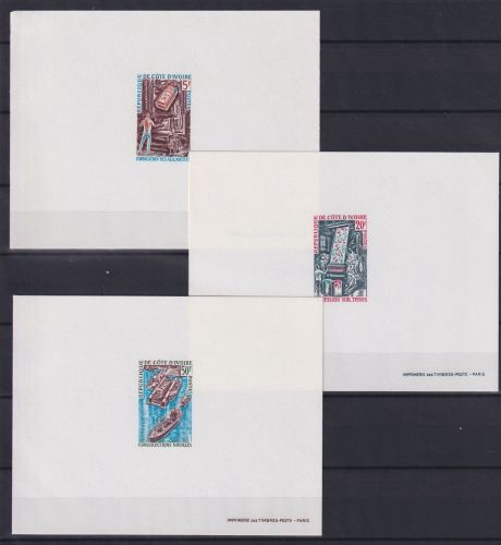 Elfenbeinküste 358-360 Epreuve de Luxe, 358 mit Knick ol #OD673