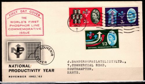 Großbritannien 351-353 y gestempelt als FDC #OD450