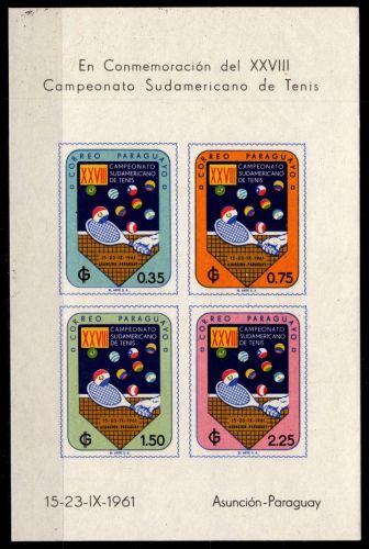 Paraguay Block 6 postfrisch Tennis #OD271