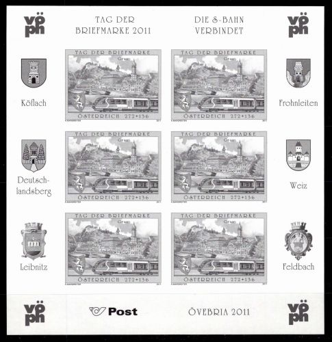 Österreich 2936 postfrisch als Schwarzdruck-Kleinbogen #OD374