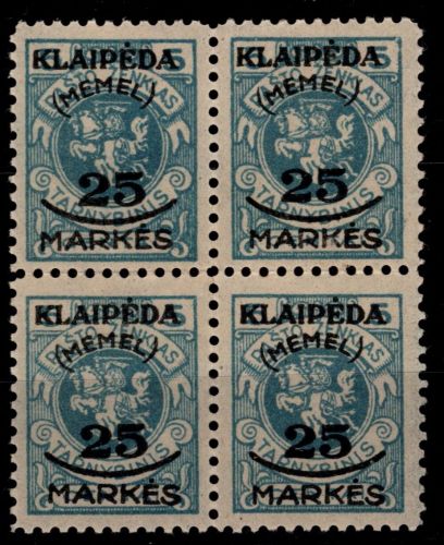 Memel 125 postfrisch als 4er Block mittig gefaltet #OK608