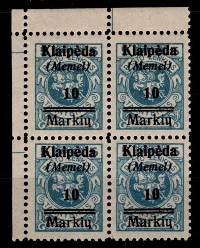 Memel 129 postfrisch als 4er Block #OK610