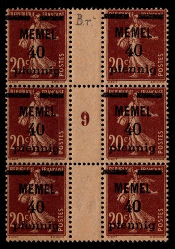 Memel 22 ZW/MS postfrisch als 3er Block #OK622