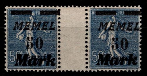 Memel 123 ZW postfrisch geprüft Dr. Petersen BPP #OK627