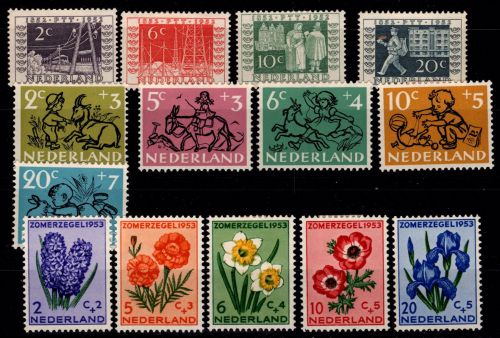 Niederlande 593-96, 601-05, 607-11 * mit Falz