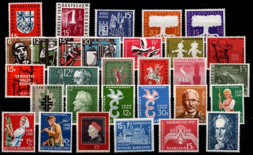 Saarland Jahrgang 1957-1959 postfrisch ohne Dauerserien #ON693