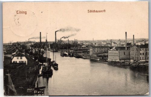 Ak Elbing Schichauwerft Feldpost 1917 #ON810