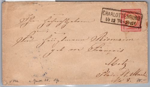 Deutsches Reich U 1 II als Ganzsache Charlottenburg #ON822