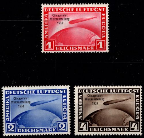 Deutsches Reich 496-498 mit Falz Chicagofahrt 1933 #NS990