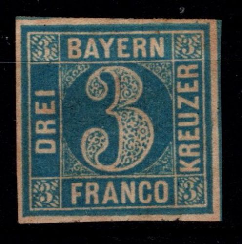 Bayern 2 II 2 mit Falz allseits breitrandig #NS991