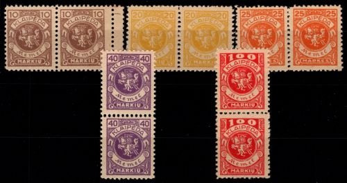 Memel 141-144, 146 postfrisch als Paare #OK651