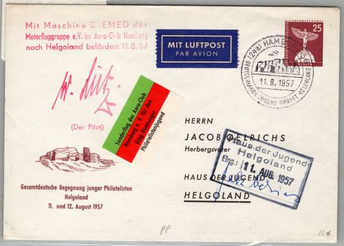 Berlin Sonderflug Aero Club als Ganzsache Privatganzsache #ON836