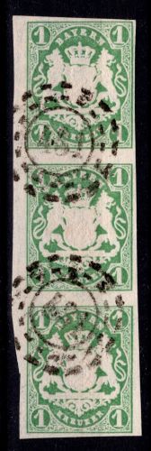 Bayern 14 gestempelt senkrechter 3er Streifen #OO423