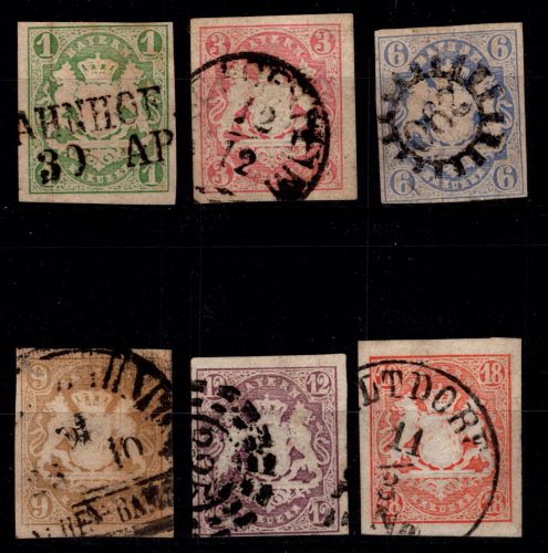 Bayern 14-19 gestempelt teilweise geprüft bzw. signiert #OO424