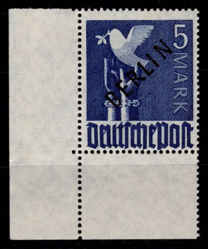 Berlin 20 postfrisch vom Eckrand, geprüft Schlegel , leicht vorgefaltet #OO546