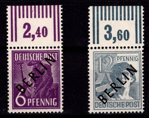 Berlin 2 x, 5 x postfrisch geprüft Schlegel BPP #OO558