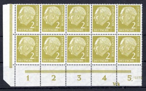 BRD Bund 177 x W Dz postfrisch Druckerzeichen Wk #OO600