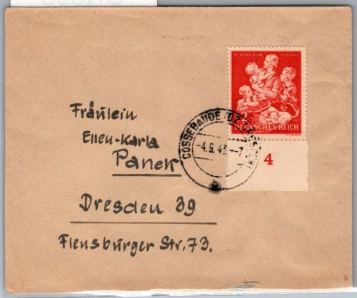 Deutsches Reich 859 auf Brief als Einzelfrankatur portogerecht #ON858