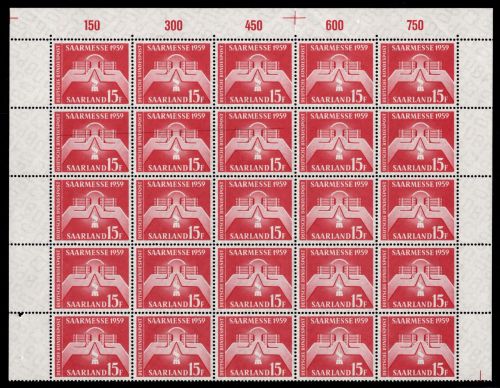 Saarland 432 Ecke 1+2 postfrisch