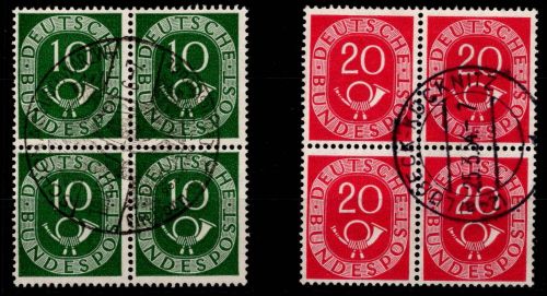 BRD 128, 130 gestempelt im 4er Block #ON923