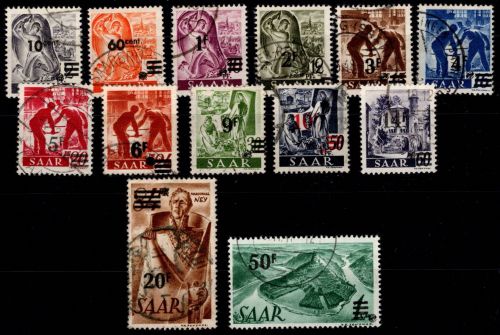 Saarland 226-238 gestempelt