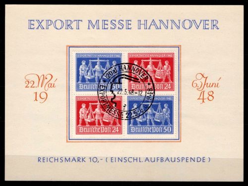 Alliierte Besetzung V Zd 1 gestempelt auf Ausstellerkarte #ON949