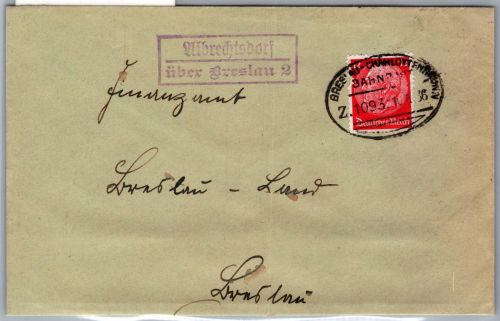 Deutsches Reich 519 auf Brief Landpoststempel Oberschlesien #OO205