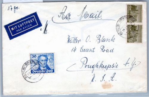 Berlin 63, 53 auf Brief Luftpost #OO316